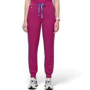 Figs Zamora High Waisted Jogger Scrub in Raspberry XXL